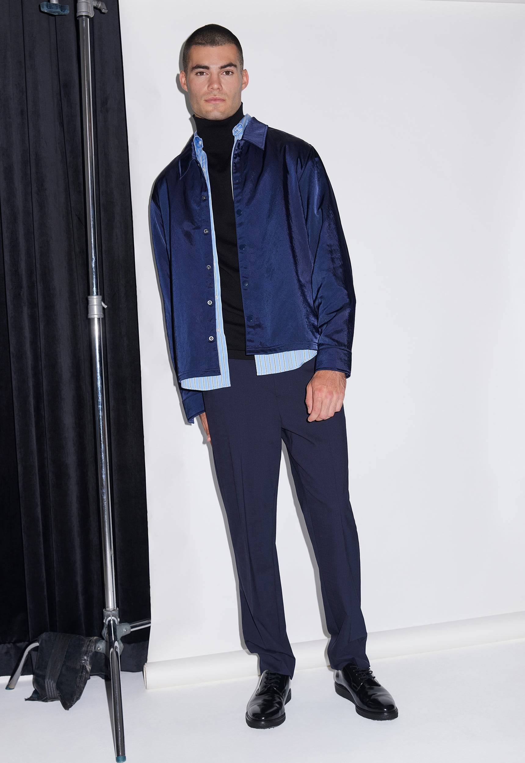 Jac+Jack SYNTH JACKET in Navy